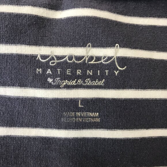 Isakel Womens Gray Striped Maternity Ruched Semi Fitted Thick Knit Dresses Sz L - Picture 5 of 7